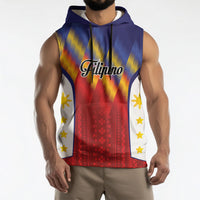 Personalized Philippines Eight Rays Sun Sleeveless Hoodie Traditional Filipino Igorot Pattern Motif LT9 - Polynesian Pride