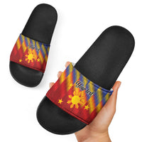 Personalized Philippines Eight Rays Sun Slide Sandals Traditional Filipino Igorot Pattern Motif LT9 - Polynesian Pride