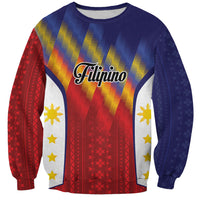 Personalized Philippines Eight Rays Sun Sweatshirt Traditional Filipino Igorot Pattern Motif LT9 Unisex Red - Polynesian Pride