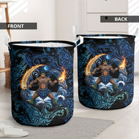 Samoa Siva Afi Laundry Basket Fireknife Fire Dance Pacific Tribal Motif LT9 - Polynesian Pride