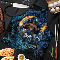 Samoa Siva Afi Apron Fireknife Fire Dance Pacific Tribal Motif LT9 Blue - Polynesian Pride