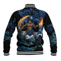 Samoa Siva Afi Baseball Jacket Fireknife Fire Dance Pacific Tribal Motif LT9 - Polynesian Pride