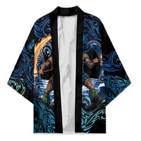 Samoa Siva Afi Kimono Fireknife Fire Dance Pacific Tribal Motif LT9 Unisex Blue - Polynesian Pride