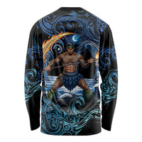 Samoa Siva Afi Long Sleeve Shirt Fireknife Fire Dance Pacific Tribal Motif LT9 - Polynesian Pride