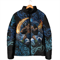 Samoa Siva Afi Padded Jacket Fireknife Fire Dance Pacific Tribal Motif LT9 - Polynesian Pride