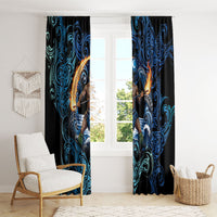 Samoa Siva Afi Window Curtain Fireknife Fire Dance Pacific Tribal Motif LT9 - Polynesian Pride