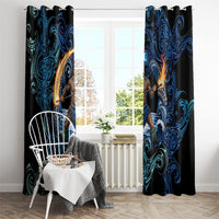 Samoa Siva Afi Window Curtain Fireknife Fire Dance Pacific Tribal Motif LT9 - Polynesian Pride