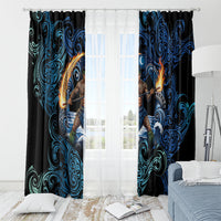 Samoa Siva Afi Window Curtain Fireknife Fire Dance Pacific Tribal Motif LT9 - Polynesian Pride
