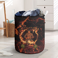 Samoa Siva Afi Dance Fireknife Laundry Basket Polynesian Heritage Fire Dance LT9 Black - Polynesian Pride