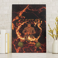 Samoa Siva Afi Dance Fireknife Canvas Wall Art Polynesian Heritage Fire Dance LT9 Without Frame Black - Polynesian Pride