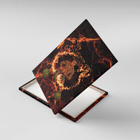 Samoa Siva Afi Dance Fireknife Canvas Wall Art Polynesian Heritage Fire Dance LT9 With Frame Black - Polynesian Pride