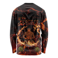 Samoa Siva Afi Dance Fireknife Long Sleeve Shirt Polynesian Heritage Fire Dance LT9 - Polynesian Pride