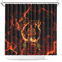 Samoa Siva Afi Dance Fireknife Shower Curtain Polynesian Heritage Fire Dance LT9 Black - Polynesian Pride