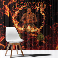 Samoa Siva Afi Dance Fireknife Window Curtain Polynesian Heritage Fire Dance LT9 - Polynesian Pride