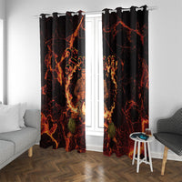 Samoa Siva Afi Dance Fireknife Window Curtain Polynesian Heritage Fire Dance LT9 With Grommets Black - Polynesian Pride