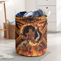 Samoa Siva Afi Dance Fireknife Laundry Basket Samoan Tribal Motif Dancing in the Fire LT9 Red - Polynesian Pride