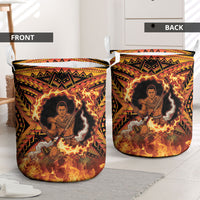 Samoa Siva Afi Dance Fireknife Laundry Basket Samoan Tribal Motif Dancing in the Fire LT9 - Polynesian Pride