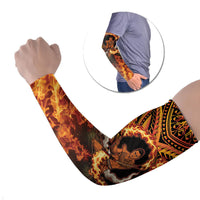 Samoa Siva Afi Dance Fireknife Arm Sleeves Samoan Tribal Motif Dancing in the Fire LT9 Set of 2 Red - Polynesian Pride