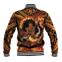 Samoa Siva Afi Dance Fireknife Baseball Jacket Samoan Tribal Motif Dancing in the Fire LT9 - Polynesian Pride
