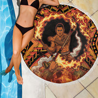Samoa Siva Afi Dance Fireknife Beach Blanket Samoan Tribal Motif Dancing in the Fire LT9 - Polynesian Pride