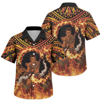 Samoa Siva Afi Dance Fireknife Family Matching Long Sleeve Bodycon Dress and Hawaiian Shirt Samoan Tribal Motif Dancing in the Fire LT9 Son's Shirt Red - Polynesian Pride