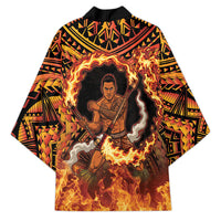 Samoa Siva Afi Dance Fireknife Kimono Samoan Tribal Motif Dancing in the Fire LT9 - Polynesian Pride