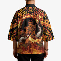 Samoa Siva Afi Dance Fireknife Kimono Samoan Tribal Motif Dancing in the Fire LT9 - Polynesian Pride