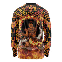 Samoa Siva Afi Dance Fireknife Long Sleeve Shirt Samoan Tribal Motif Dancing in the Fire LT9 - Polynesian Pride