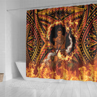 Samoa Siva Afi Dance Fireknife Shower Curtain Samoan Tribal Motif Dancing in the Fire LT9 - Polynesian Pride