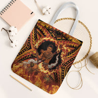 Samoa Siva Afi Dance Fireknife Tote Bag Samoan Tribal Motif Dancing in the Fire LT9 White Strap One Size Red - Polynesian Pride