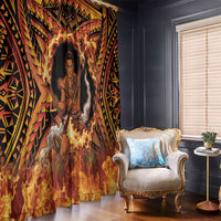 Samoa Siva Afi Dance Fireknife Window Curtain Samoan Tribal Motif Dancing in the Fire LT9 - Polynesian Pride