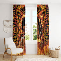 Samoa Siva Afi Dance Fireknife Window Curtain Samoan Tribal Motif Dancing in the Fire LT9 - Polynesian Pride