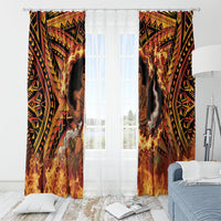 Samoa Siva Afi Dance Fireknife Window Curtain Samoan Tribal Motif Dancing in the Fire LT9 - Polynesian Pride