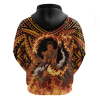 Samoa Siva Afi Dance Fireknife Zip Hoodie Samoan Tribal Motif Dancing in the Fire LT9 - Polynesian Pride