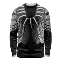 Samoan Ula Nifo Afi Tribal Long Sleeve Shirt Polynesian Pattern LT9 Unisex Black - Polynesian Pride