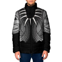 Samoan Ula Nifo Afi Tribal Padded Jacket Polynesian Pattern LT9 Men Black - Polynesian Pride