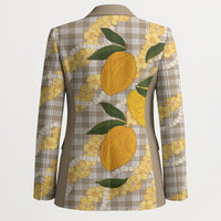 Maku'e Hawaiian Mango Palaka Blazer Aloha Hibiscus Pikake Lei LT9 - Polynesian Pride