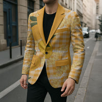 Alani Hawaiian Mango Palaka Blazer Aloha Hibiscus Pikake Lei LT9 - Polynesian Pride