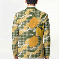 Uliuli Ahiahia Hawaiian Mango Palaka Blazer Aloha Hibiscus Pikake Lei LT9 - Polynesian Pride