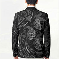 Hawaiian Mango Tribal Tattoo Blazer Black White Pacific Traditional Pattern LT9 - Polynesian Pride