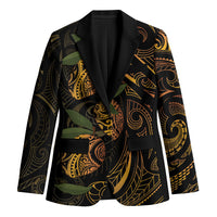 Hawaiian Mango Tribal Tattoo Blazer Gold Pacific Traditional Pattern LT9 Unisex Gold - Polynesian Pride