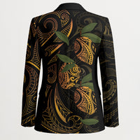 Hawaiian Mango Tribal Tattoo Blazer Gold Pacific Traditional Pattern LT9 - Polynesian Pride