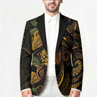 Hawaiian Mango Tribal Tattoo Blazer Gold Pacific Traditional Pattern LT9 - Polynesian Pride