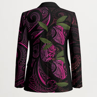 Hawaiian Mango Tribal Tattoo Blazer Pink Pacific Traditional Pattern LT9 - Polynesian Pride
