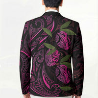 Hawaiian Mango Tribal Tattoo Blazer Pink Pacific Traditional Pattern LT9 - Polynesian Pride