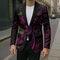 Hawaiian Mango Tribal Tattoo Blazer Pink Pacific Traditional Pattern LT9 - Polynesian Pride