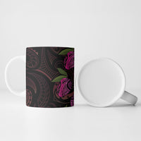 Hawaiian Mango Tribal Tattoo Ceramic Mug Pink Pacific Traditional Pattern LT9 - Polynesian Pride
