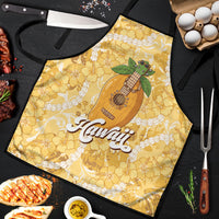 Hawaiian Mango Ukulele Apron Retro Yellow Hibiscus Pikake Lei LT9 Yellow - Polynesian Pride