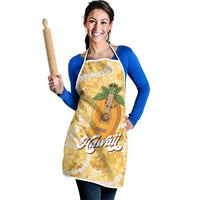 Hawaiian Mango Ukulele Apron Retro Yellow Hibiscus Pikake Lei LT9 - Polynesian Pride