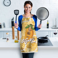 Hawaiian Mango Ukulele Apron Retro Yellow Hibiscus Pikake Lei LT9 - Polynesian Pride